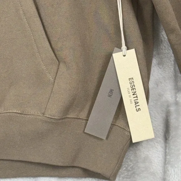 Essentials Fear Of God Hoodie 'Wood' Color Size Large Half-size Oversized NWT - Picture 5 of 14